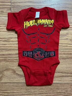 NEW WWE Hulk Hogan Hulkamania Wrestling Champion Belt Baby Bodysuit Newborn